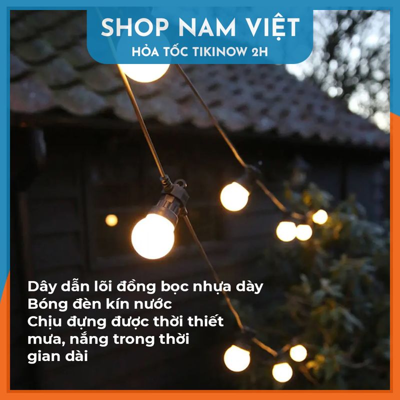 [Cao Cấp] Dây Led Ping Pong G50 Siêu Bền Chịu Mưa Nắng Trang Trí Ngoài Trời - Chính Hãng NAVIVU