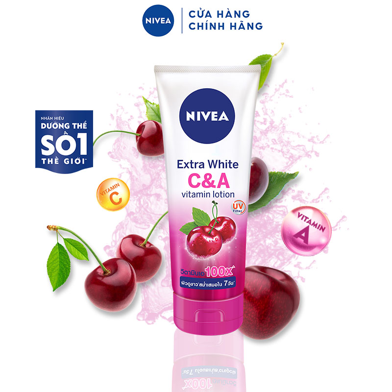 Combo Sữa Dưỡng Thể Dưỡng Trắng NIVEA EXTRA WHITE C &amp; E VITAMIN -180ml - 84374 &amp;  Extra White C &amp; A Vitamin - 180ml - 80372