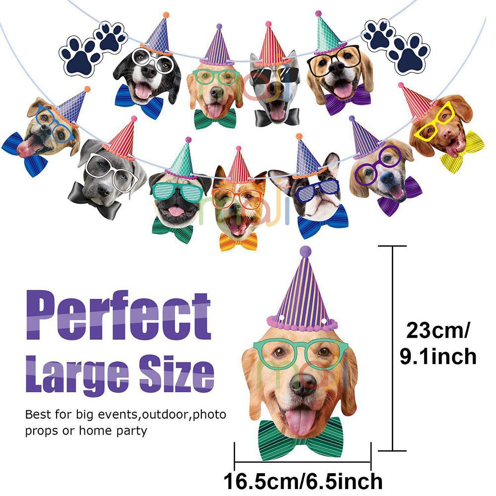 Chó Biểu ngữ sinh nhật Vòng hoa sinh nhật Tiệc theo chủ đề chó Trang trí cờ đuôi nheo Trang trí tiệc cho bé Tắm