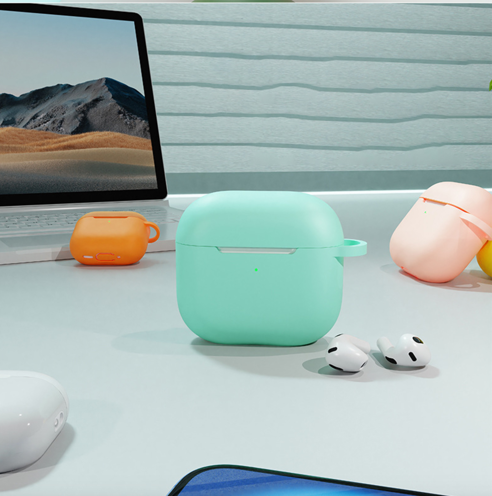 Case vỏ ốp bọc tai nghe dành cho Airpods 4, airpod Pro 2 silicon kèm dây đeo - HÀNG CHÍNH HÃNG