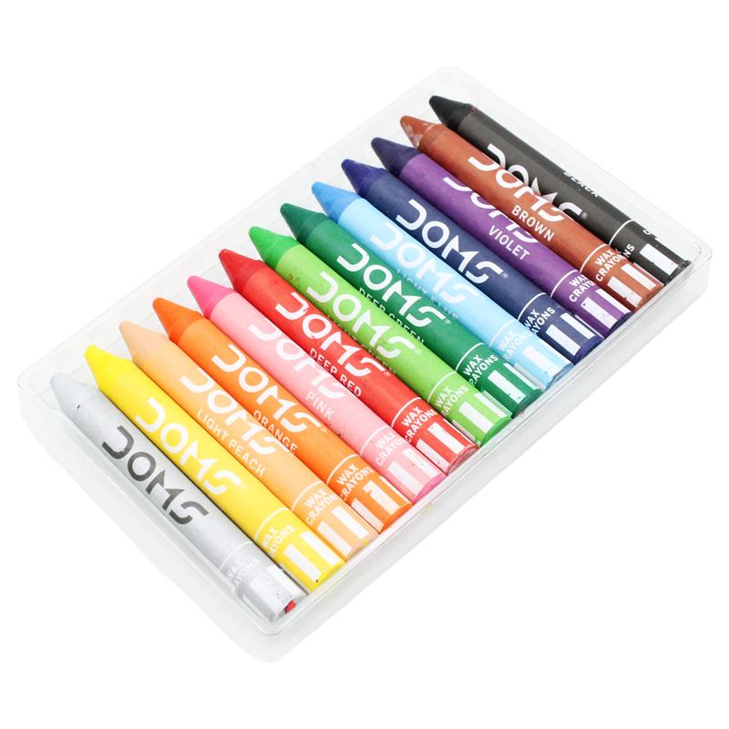 Hộp 12 Bút Sáp Màu Lớn Jumbo Wax Crayons - DOMS 3468