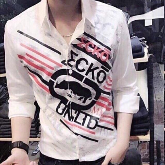 Áo sơ mi tay dài thời trang nam Quảng Châu 3D con trâu