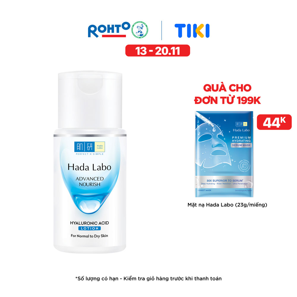 Dung dịch dưỡng ẩm Hada Labo Advanced Nourish Hyaluronic Acid Lotion Dùng Cho Da Thường Và Da Khô