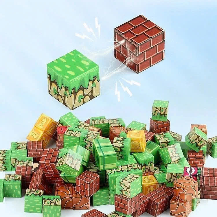 Combo 50 Khối Minecraft Nam Châm, Đồ Chơi Lắp Ráp Có Từ Tính Mô Hình Xây Dựng Cho Bé Sáng Tạo, Đồ Chơi Trẻ Em TẶNG 2 NHÂN VẬT