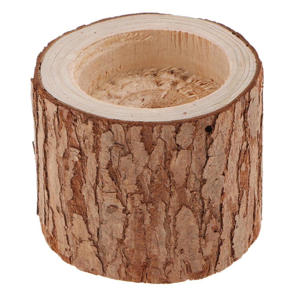 2pcs Tree Branch Wooden Candle Holder Tealight Candle Holder Dia. 5cm & 6cm