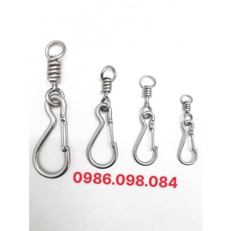 Móc Khoá Cổ Chó - Móc Xích Inox Kèm Chống Xoắn
