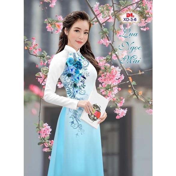 Vải áo dài hoa hồng