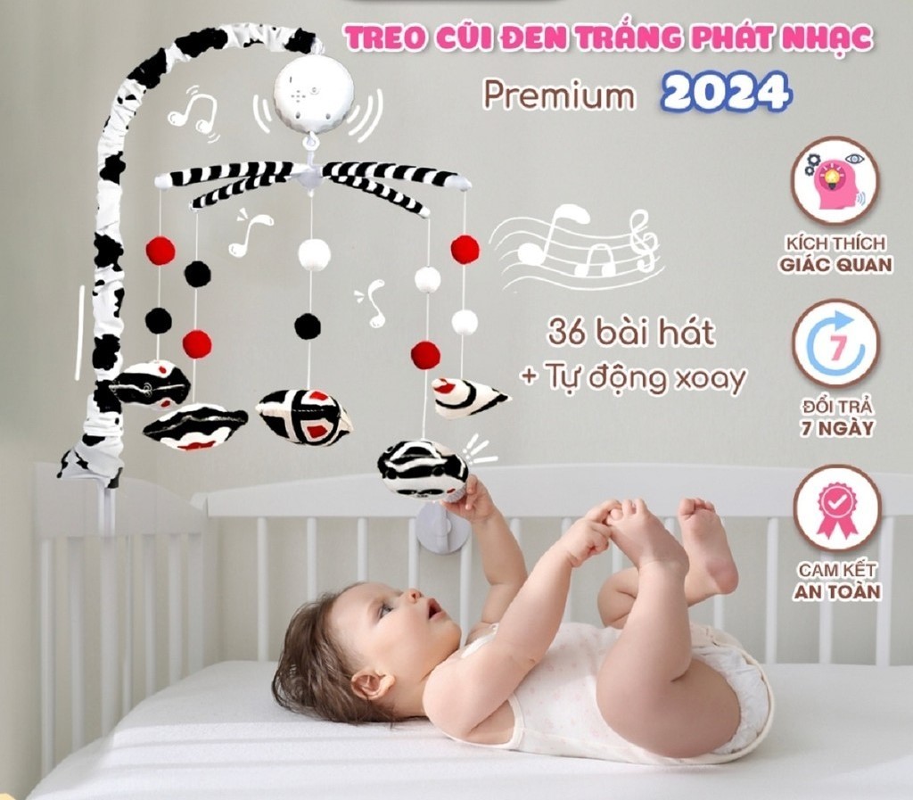 Đồ Chơi Treo Nôi Cũi Tự Động Quay kèm Phát Nhạc 36 Bài Hát Cho Bé Sơ Sinh - Baby Crib Mobile - Lalala baby