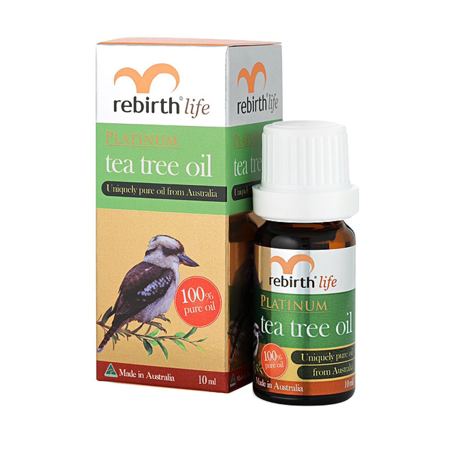 Tinh Dầu Tràm Trà Rebirth Tea Tree Oil giảm mụn, mờ thâm 10ml (Hàng công ty)