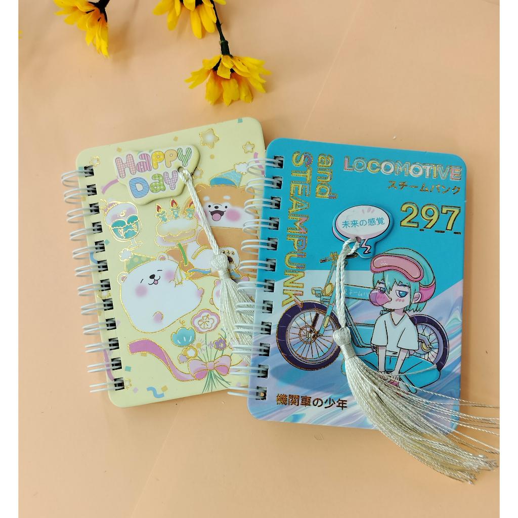 Sổ Tay Lò Xo A7 160 trang kẻ ngang - sổ tay cute ghi chép từ vựng - công thức họa tiết hoạt hình dễ thương