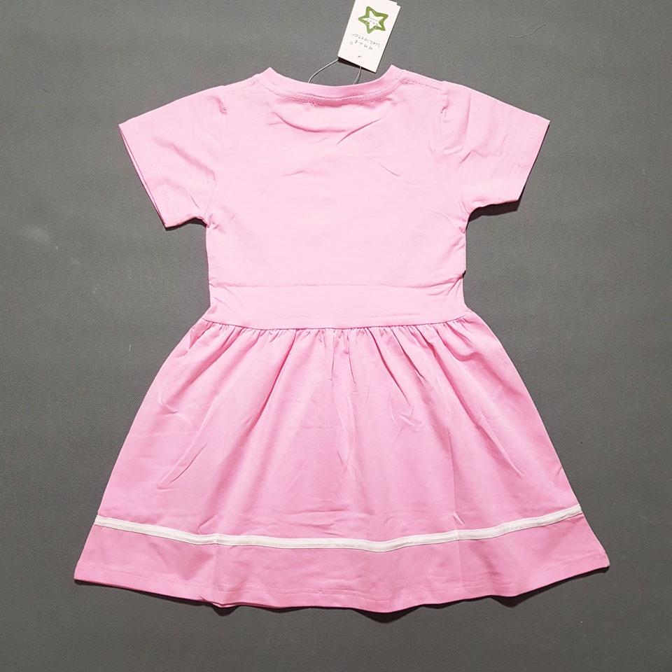 Đầm thun cotton mềm mát vuốt kim sa đổi màu ngựa pony hồng và elsa xanh cho bé gái