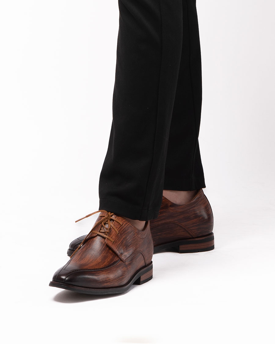 GIÀY TĂNG CHIỀU CAO NAM T200 NÂU BÒ CAO 6CM