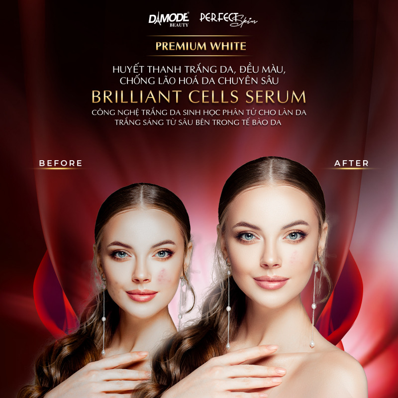 Huyết thanh trắng da ngăn lão hóa da BRILLIANT CELL SERUM DAMODE chai 30ml