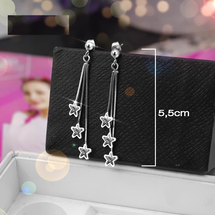 BÔNG TAI NỮ INOX THỜI TRANG NGÔI SAO TÒN TENG THÉP KHÔNG GỈ