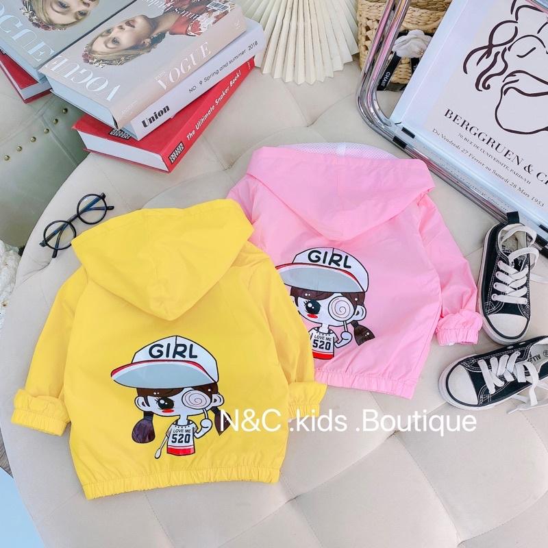 Áo khoác gió 2 lớp cho bé gái
