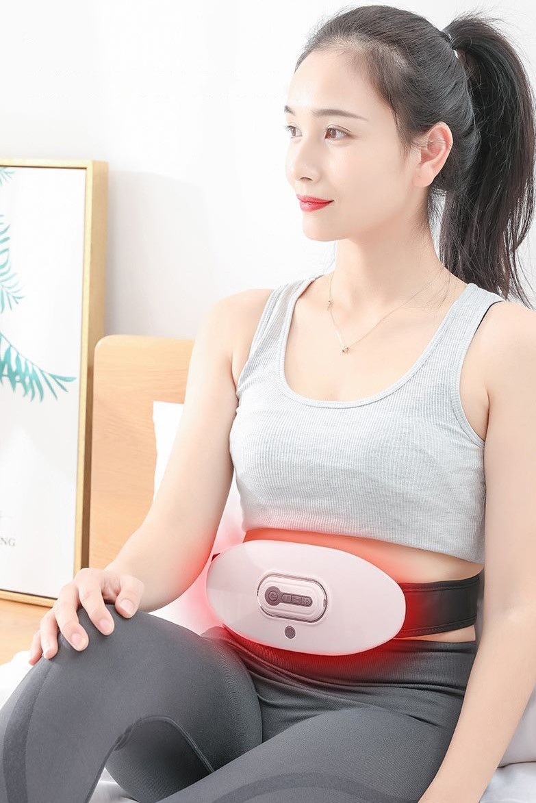 Máy massage bụng vòng eo tích hợp chức năng chườm nóng 42 độ, điều chỉnh nhiều cấp độ, điều khiển từ xa, pin sạc 1800mA