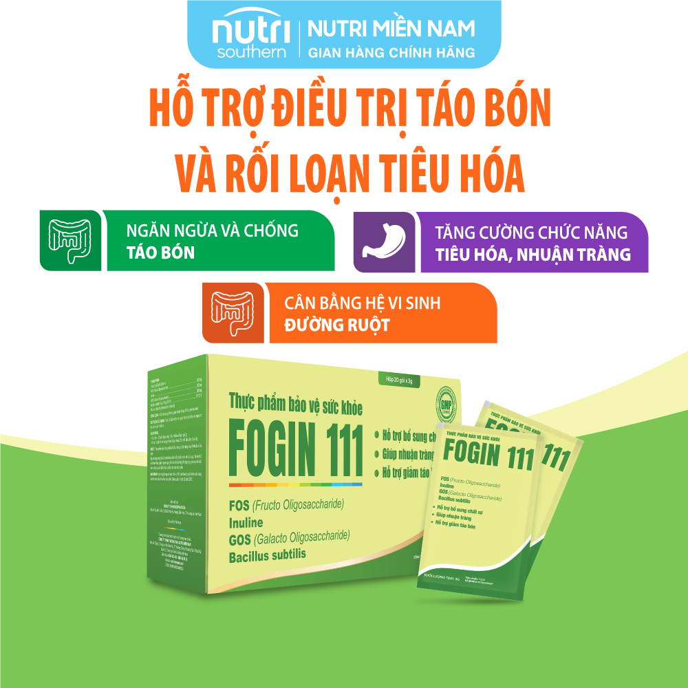 Fogin 111 – Hỗ Trợ Bổ Sung Probiotics và Chất Xơ Giúp Nhuận Tràng, Giảm Táo Bón