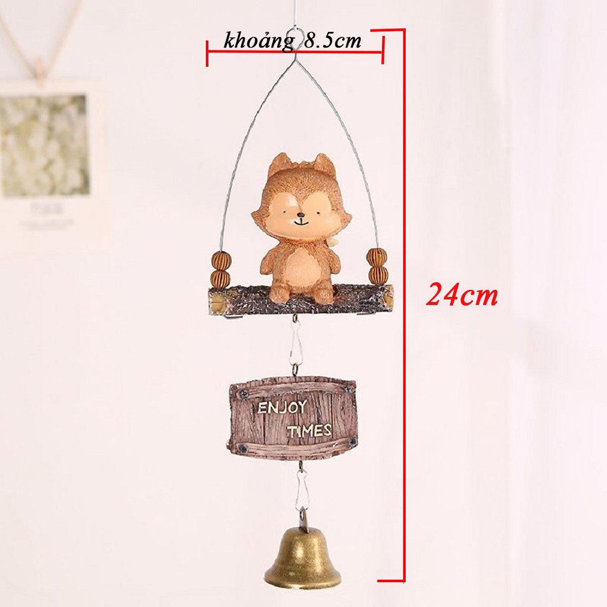 Chuông gió sóc nâu dễ thương