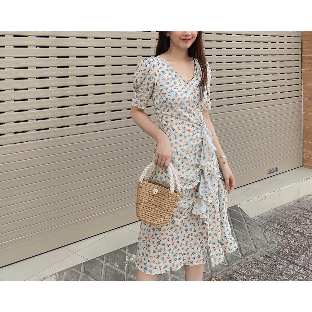 ĐẦM HOA ĐẮP CHÉO NHÚN BÈO TRẮNG - DA2265