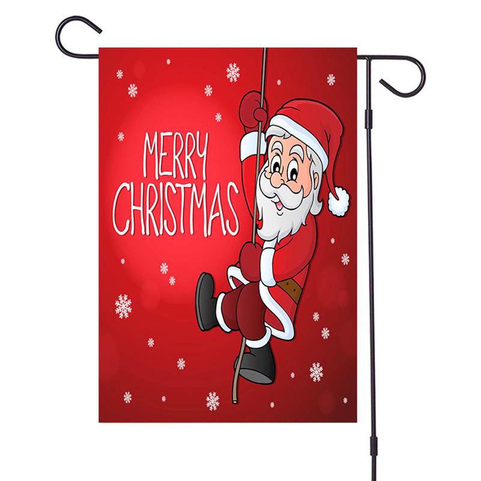 Outside Garden Yard Lawn Banner Flag Christmas Santa Flag