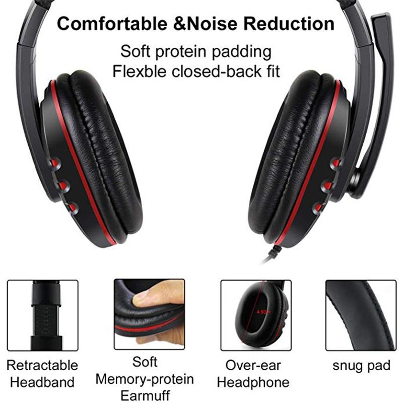 Âm Thanh Stereo Tai Nghe Chơi Game Dành Cho Xbox PS5 PS4 Máy Tính Có Dây 3.5Mm Trên Đầu Game Thủ Headphone Có Mic Điều Khiển Âm Lượng trò Chơi Tai Nghe Chụp Tai