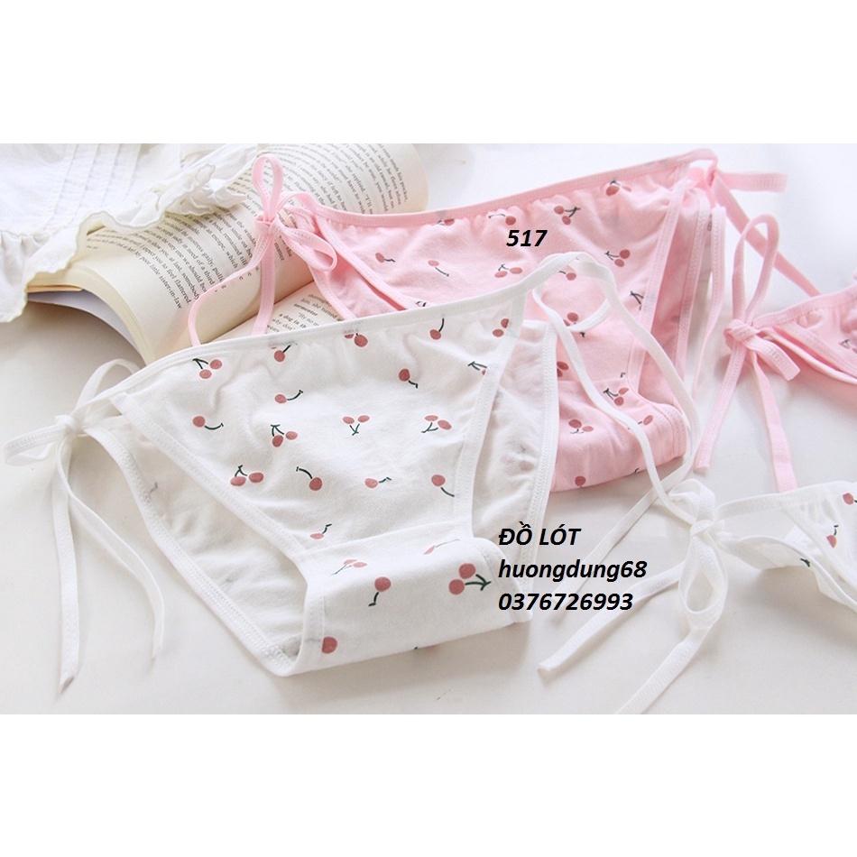 Quần Lót Nữ Cotton Hình Cherry Buộc Dây Hông Thời Trang . Hàng Loại Đẹp.