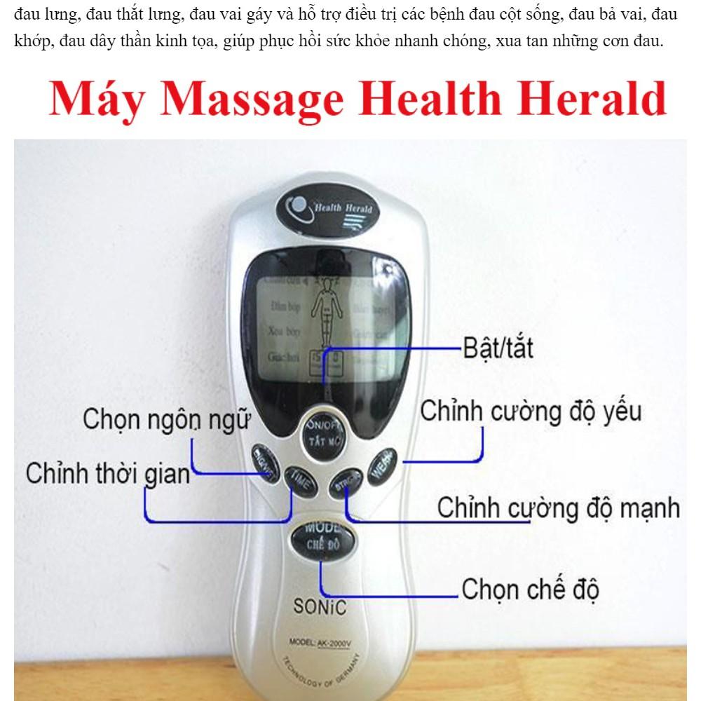 Máy massage- MÁT XA vật lý trị liệu cổ vai gáy chạy pin cho người cao tuổi 4 miếng dán