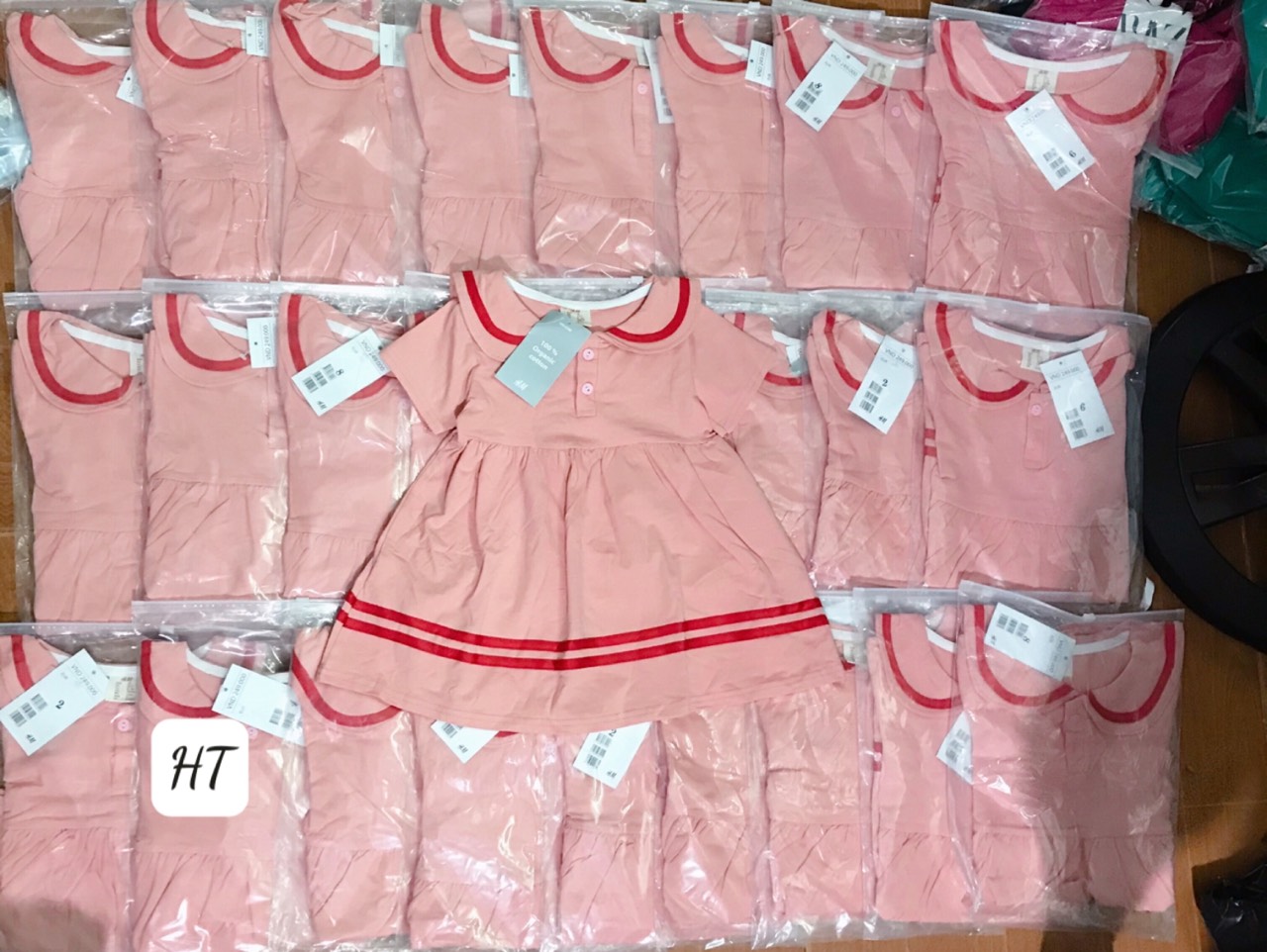 VÁY HỒNG CỔ SEN CHO BÉ GÁI