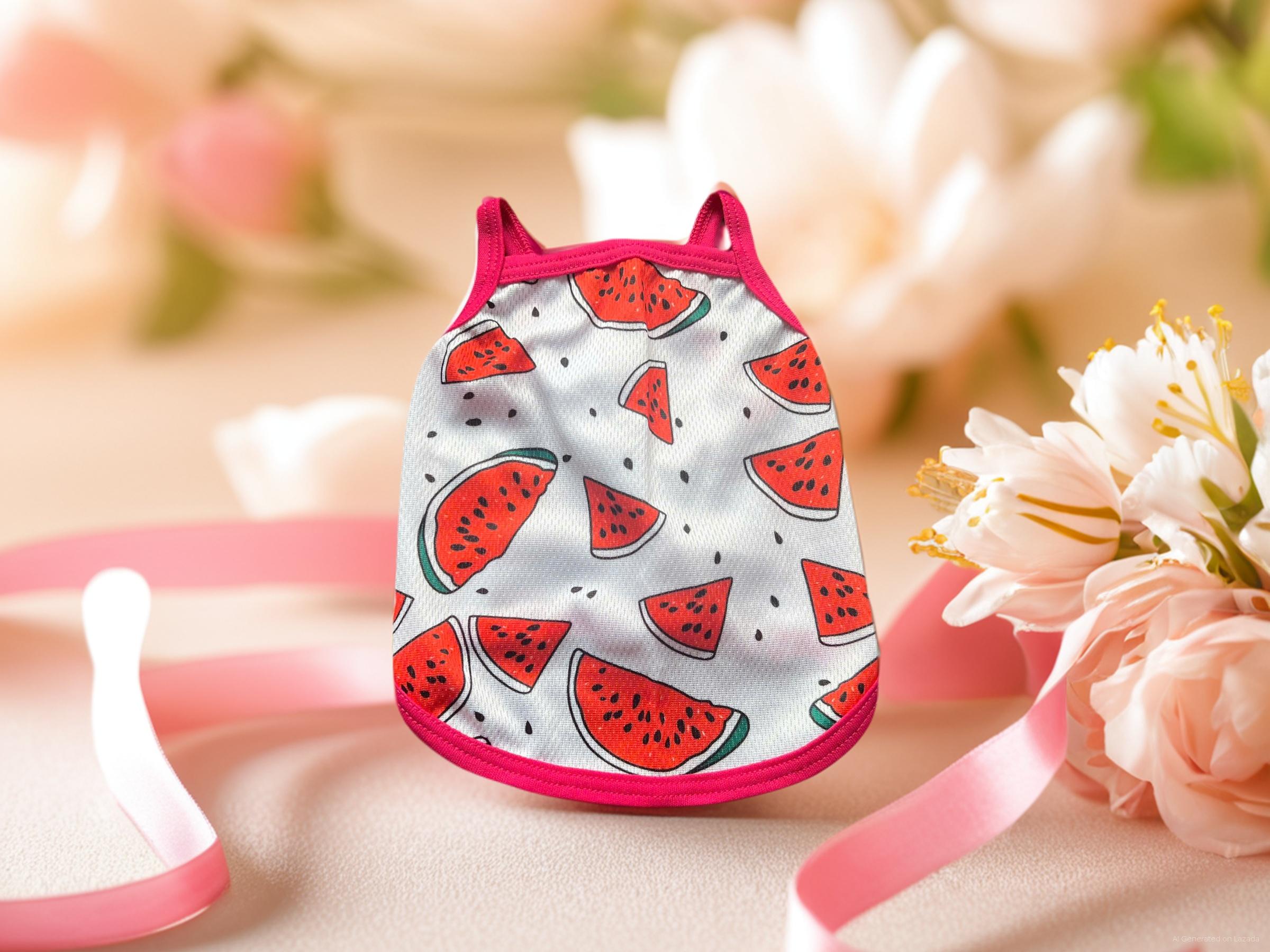 ÁO THUN HAI DÂY DƯA HẤU THÔNG HƠI SIÊU CUTE TỪ 1-7.5KG DÀNH CHO THÚ CƯNG CHÓ MÈO