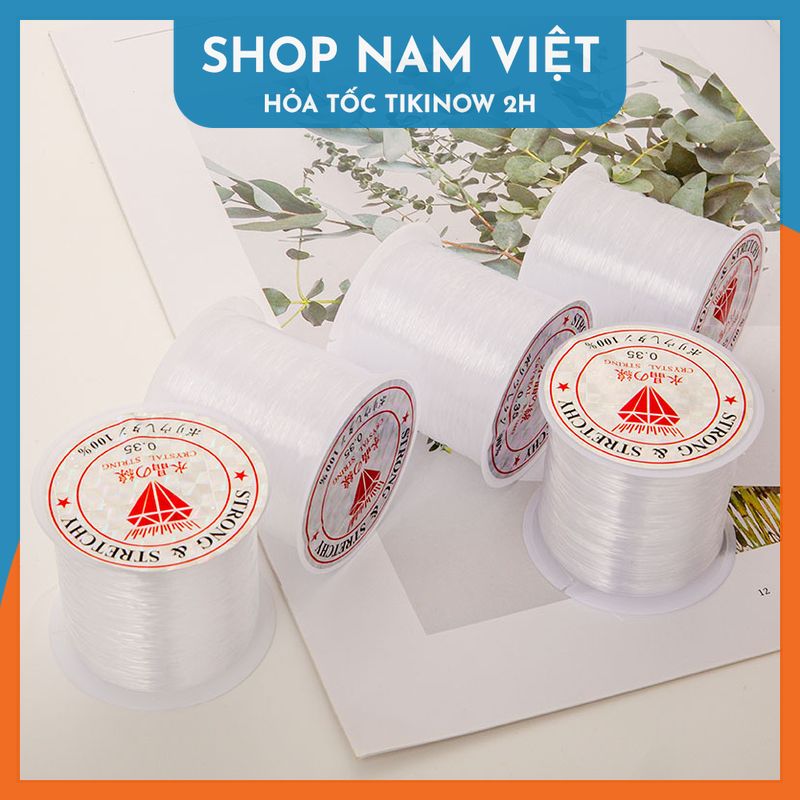 Cuộn Dây Cước Co Giãn Trong Suốt Làm DIY, Xỏ Hạt, Treo Vật Trang Trí