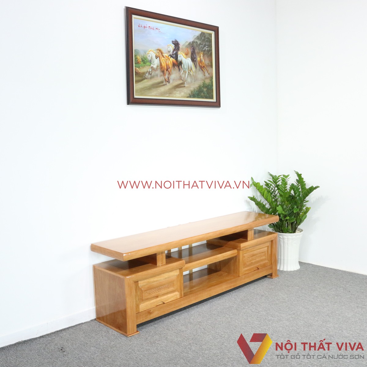 Kệ Tivi Gỗ Đinh Hương 2 Hộc Kéo Đẹp Giá Rẻ