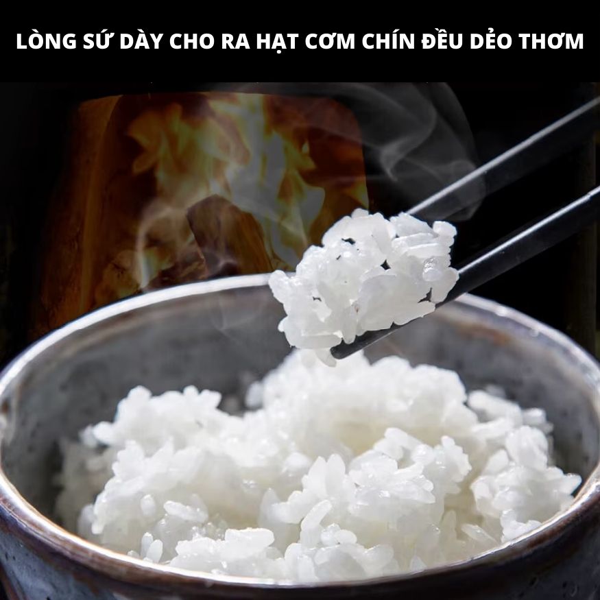 Nồi Cơm Điện Sứ Dưỡng Sinh Mishio MK365 lòng sứ nguyên chất 0.8L không chứa chất chống dính - Hàng chính hãng