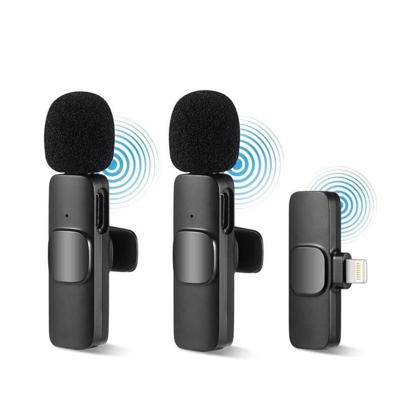 MICROPHONE KHÔNG DÂY CỔNG TYPE-C VÀ I.P K9-2 - 2 MICRO KẸP ÁO - JL