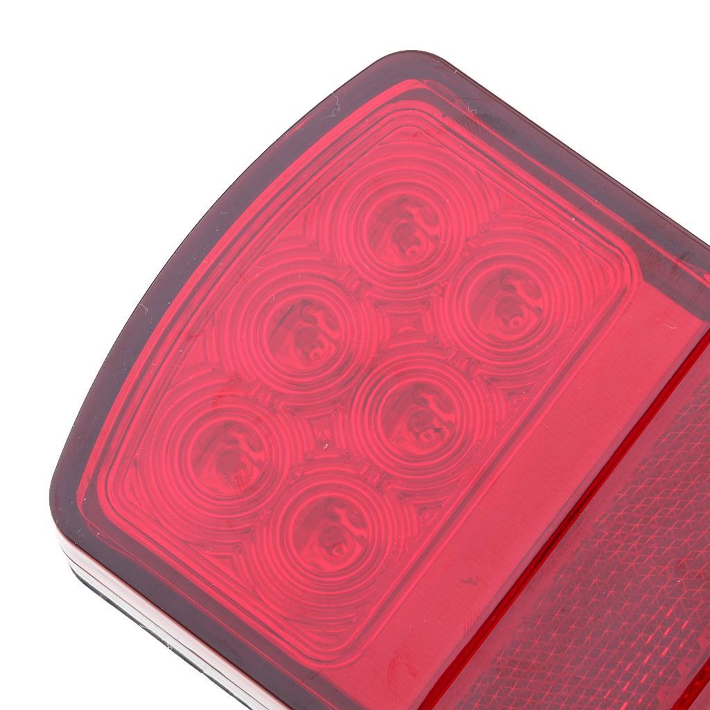 2pcs 12V 12 Led Tail Reverse Back Up Light Stop Indicator Trailer Truck