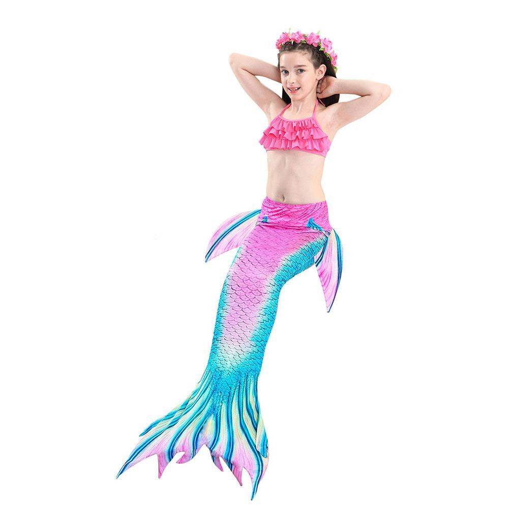 3 Cái/bộ Trẻ Em Gái Nàng Tiên Cá Đồ Bơi Nàng Tiên Cá Đuôi Trang Phục Bơi Trẻ Em Mặc Chia Mùa Hè Bikini Đồ Bơi Quần Áo