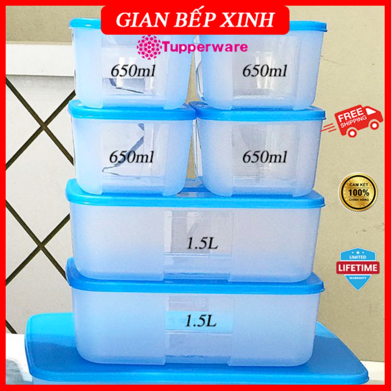 Bộ 8 hộp trữ đông Tupperware Jumbo