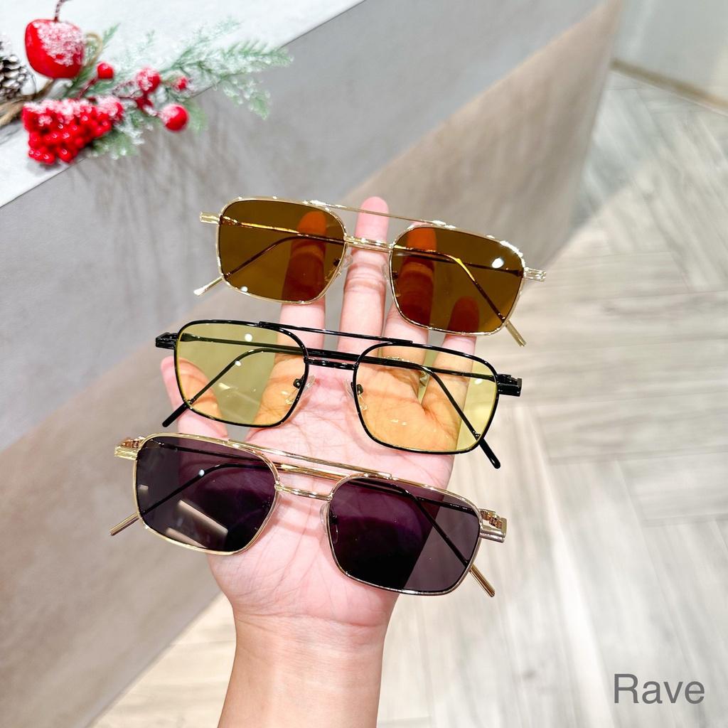 Kính mát nam nữ chống UV400 thiết kế mắt vuông dễ đeo màu sắc thời trang GM. Rave GenZ eyewear