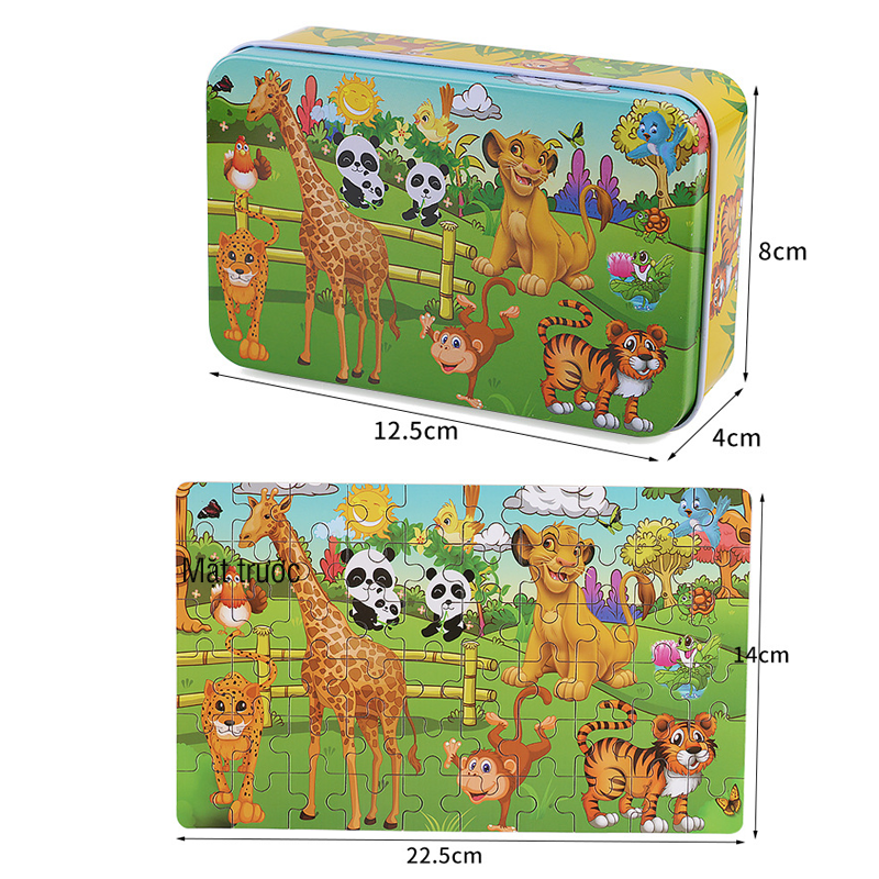 ĐƯỢC CHỌN 20 MẪU Đồ chơi tranh ghép 60 mảnh gô Puzzle hộp đựng sắt cao cấp cho bé