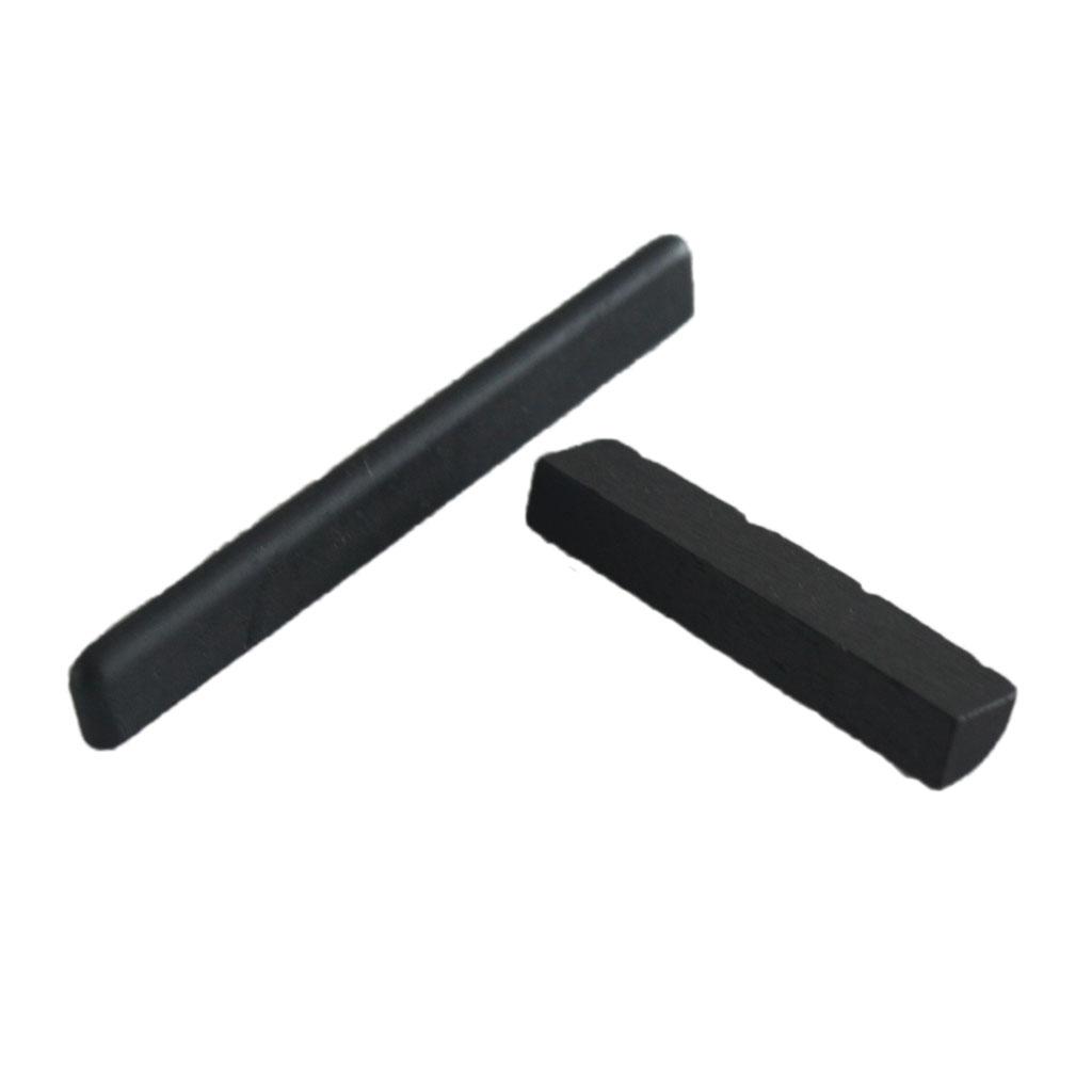 Ebony Wood Guitar Nut and Saddle Set For 4 String Ukulele Guitar Parts Black