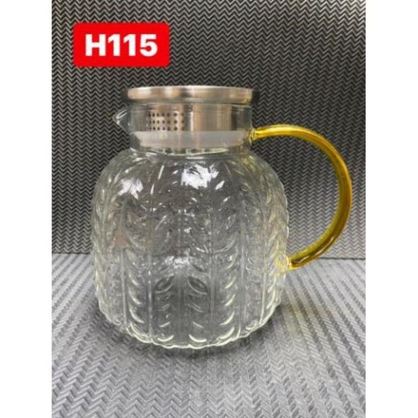 Bình đựng nước quai vàng, Bình đựng nước thủy tinh chịu nhiệt H115