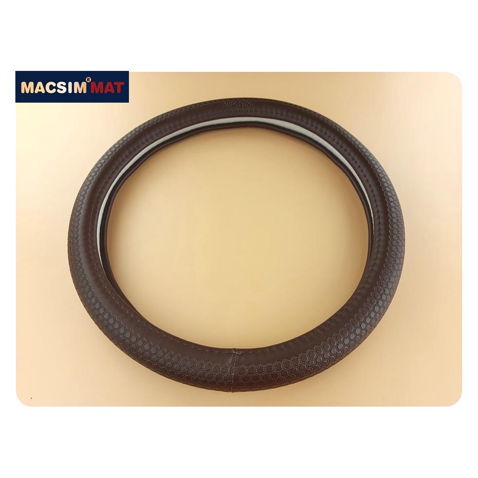 Bọc vô lăng cao cấp Macsim mã L618 mới chất liệu da thật - Khâu tay 100% size M màu be, màu cà phê