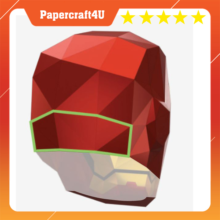 Mô hình giấy 3D MẶT NẠ hóa trang IRON MAN