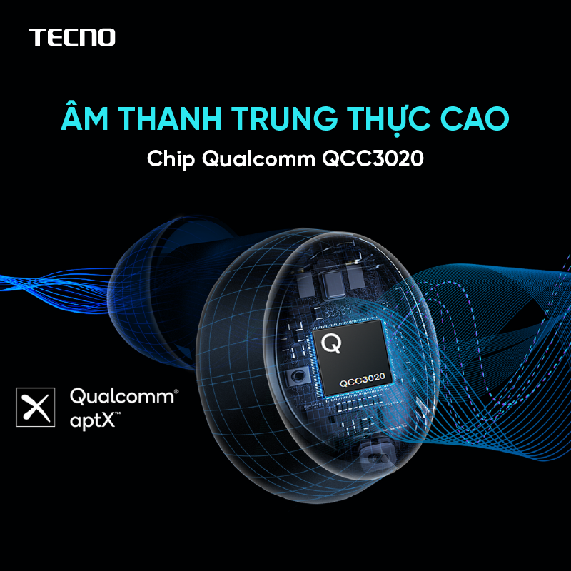 [Quà tặng không bán] Tai Nghe Bluetooth TECNO TWS Earphone BDE01 - Hàng Chính Hãng