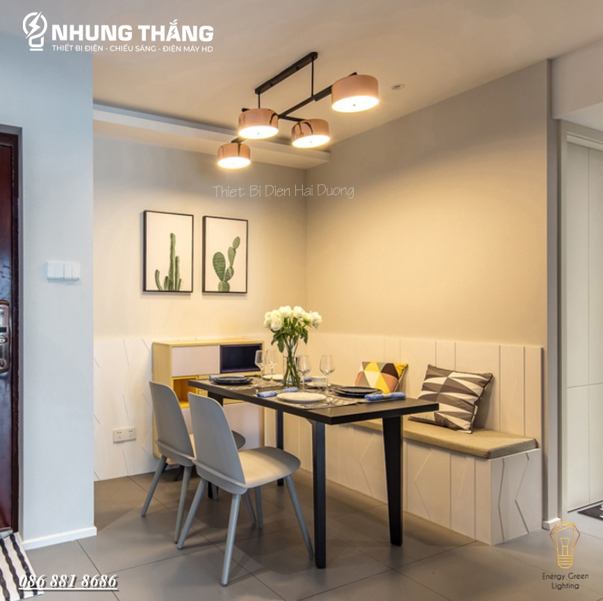 Đèn Thả 4 Chao Đui Đồng DGT-1501 - Xoay 90 Độ - Decor Trang Trí Nội Thất Sang Trọng - Phong Cách Hiện Đại - Có Video