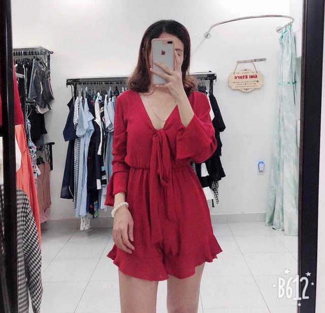 Jumpsuit wani trắng/đỏ ,jump 2 lớp( kèm ảnh thật)