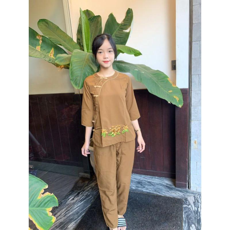 đồ lam Đi chùa. viền Đôi