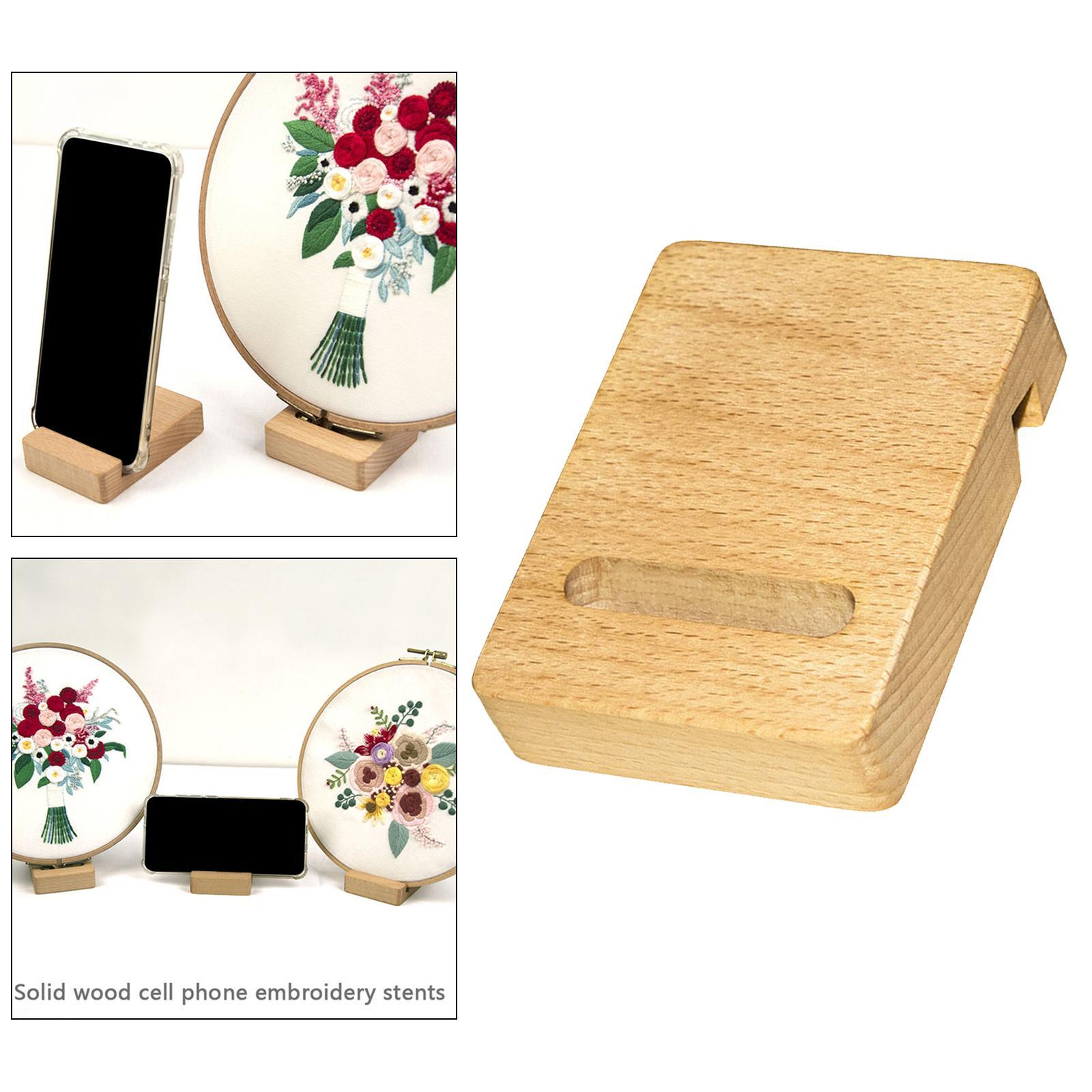 Embroidery Hoop Phone Stand Cross Stitch Needlework Decor Frame Stand DIY