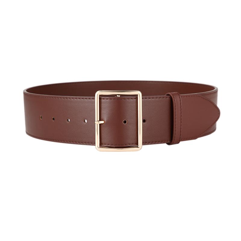 Rộng Da Bò Cho Phụ Nữ Vàng Lớn Khóa Pin Thắt Dây Eo Đầm Áo Khoác Cao Cấp Da Thật Da Waistbands Nóng Mềm Mại Thật bò Dây