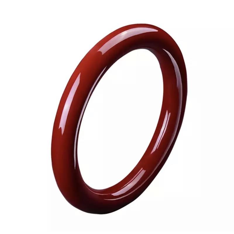 Vòng tay bản đũa, màu đỏ huyết, ni 54