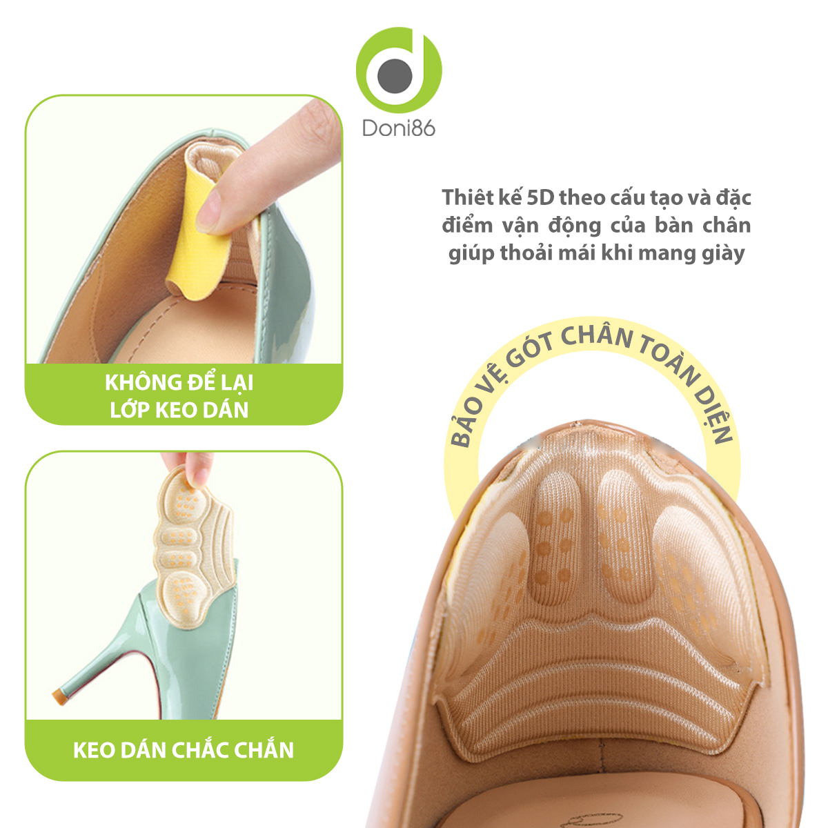 Combo 2 cặp lót giày cao gót hình cánh bướm giúp giảm size, chống trầy da, tuột gót - Doni - DOPK275